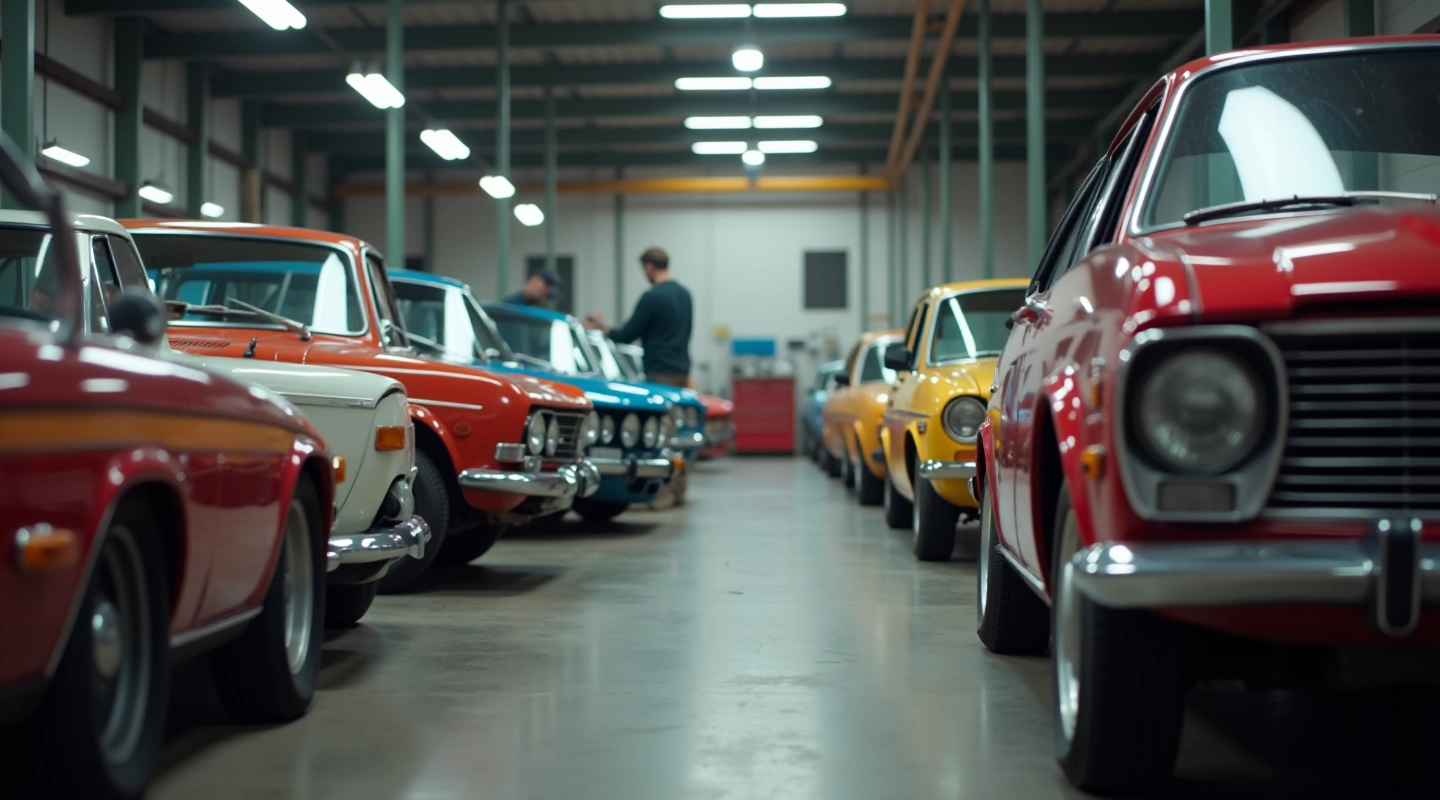 Retro automobiliai restauravimo dirbtuvėse — stratasearches UAB